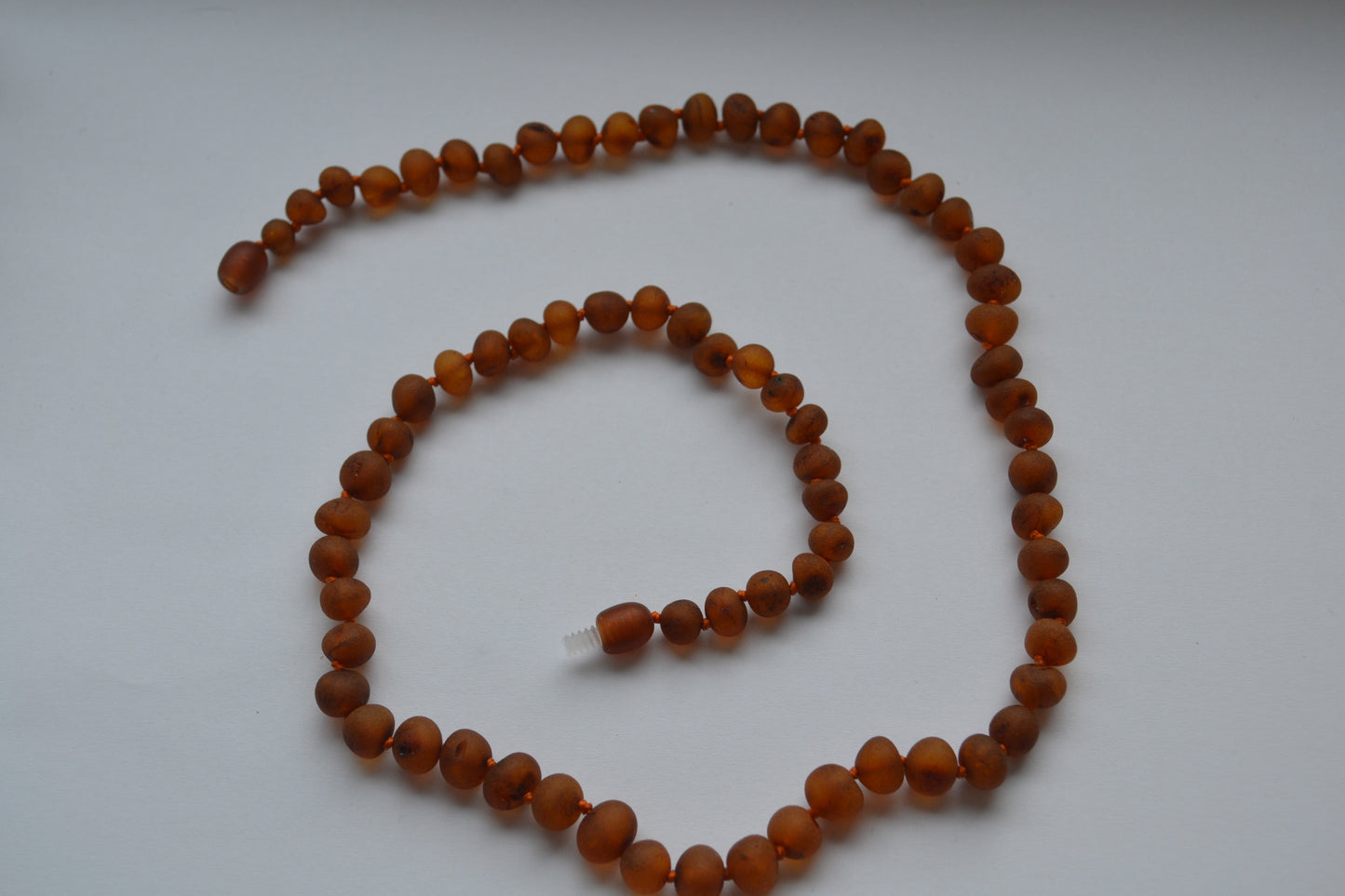Amber woman necklace raw cognac 45cm
