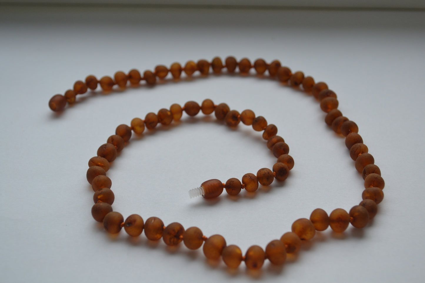 Amber woman necklace raw cognac 45cm